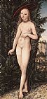 Lucas Cranach The Elder Famous Paintings - Venus Standing in a Landscape